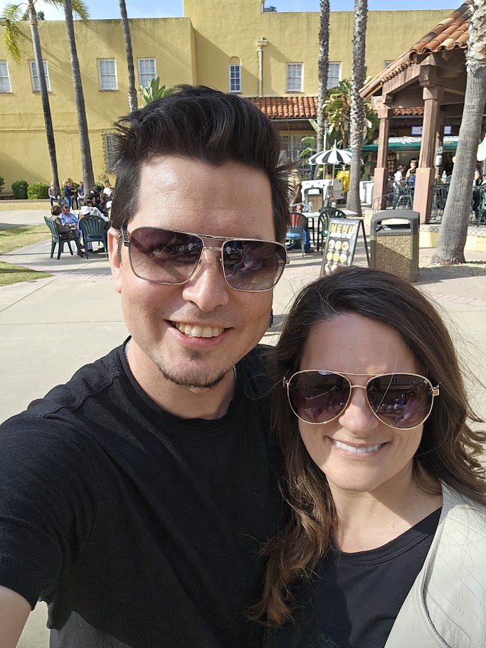 Jessica Evans with her husband